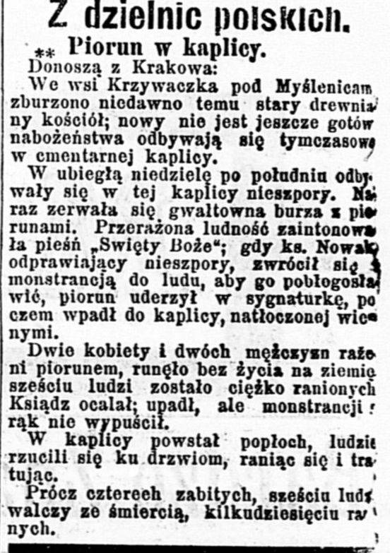 piorun w kaplicy